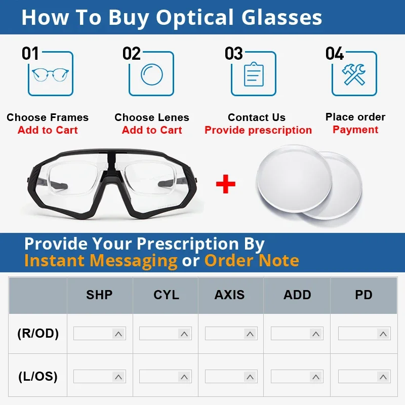 Build-in Optical Lenses for Scvcn & Kapvoe Cycling Glasses Myopia Insert Prescription 1.56 1.61 1.67 1.74 Aspheric Myopia Frame