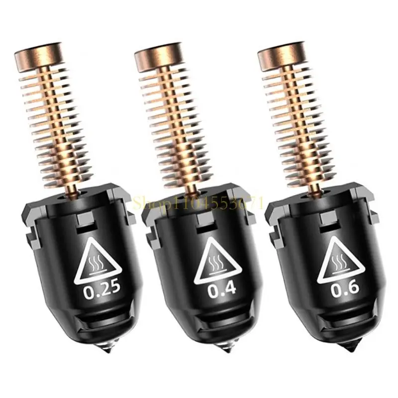 Best Seller Pack Of 3 High Flowed Nozzles For Adventurer 5M 3D Printer 0.25Mm 0.4Mm 0.6Mm Size For Precise And Speed