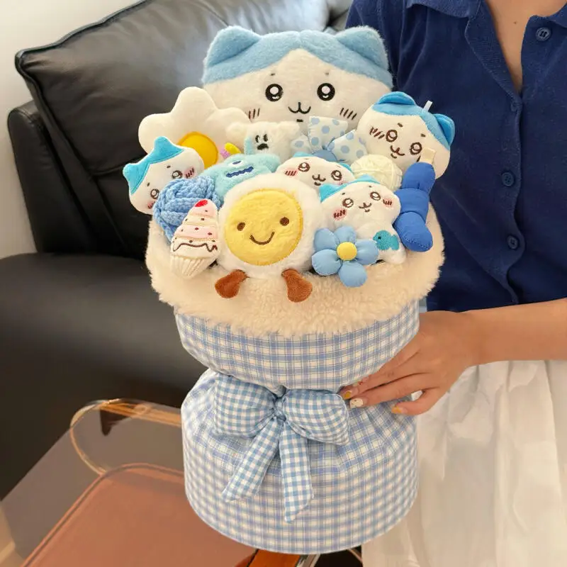 Chiikawa Plush Doll Bouquet Kawaii Usagi Hachiware Bouquet Ins Korean Style Plate Cartoon Anime Friend Birthday Gift