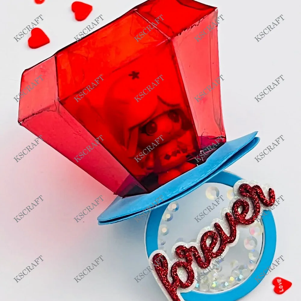 KSCRAFT Diamond Ring Box Cutting Dies Stencils for DIY Scrapbooking Decorative Embossing DIY Paper Cards