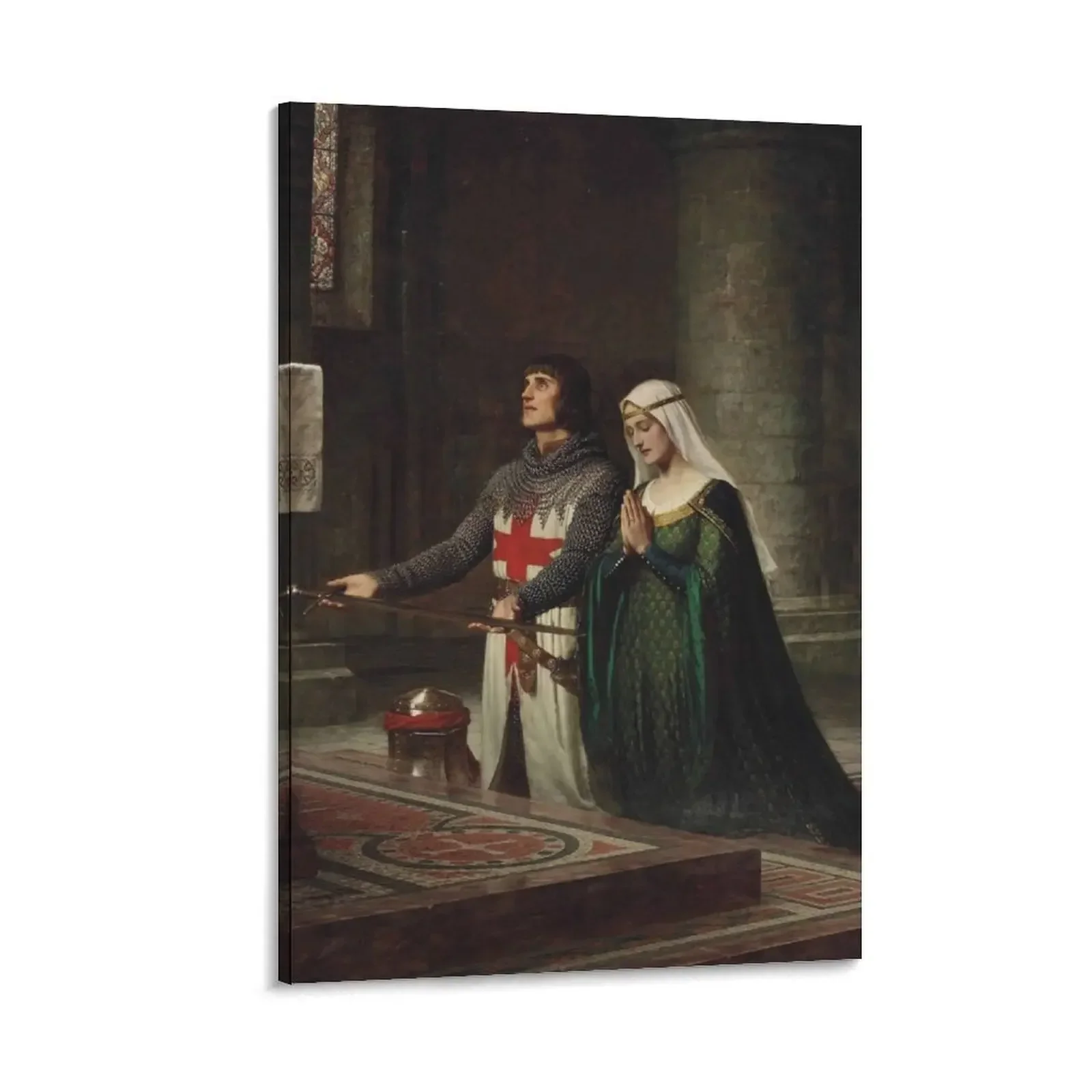 

The Dedication, 1908 - Edmund Blair Leighton Canvas Painting house decoration Wall posters room decoration accessories