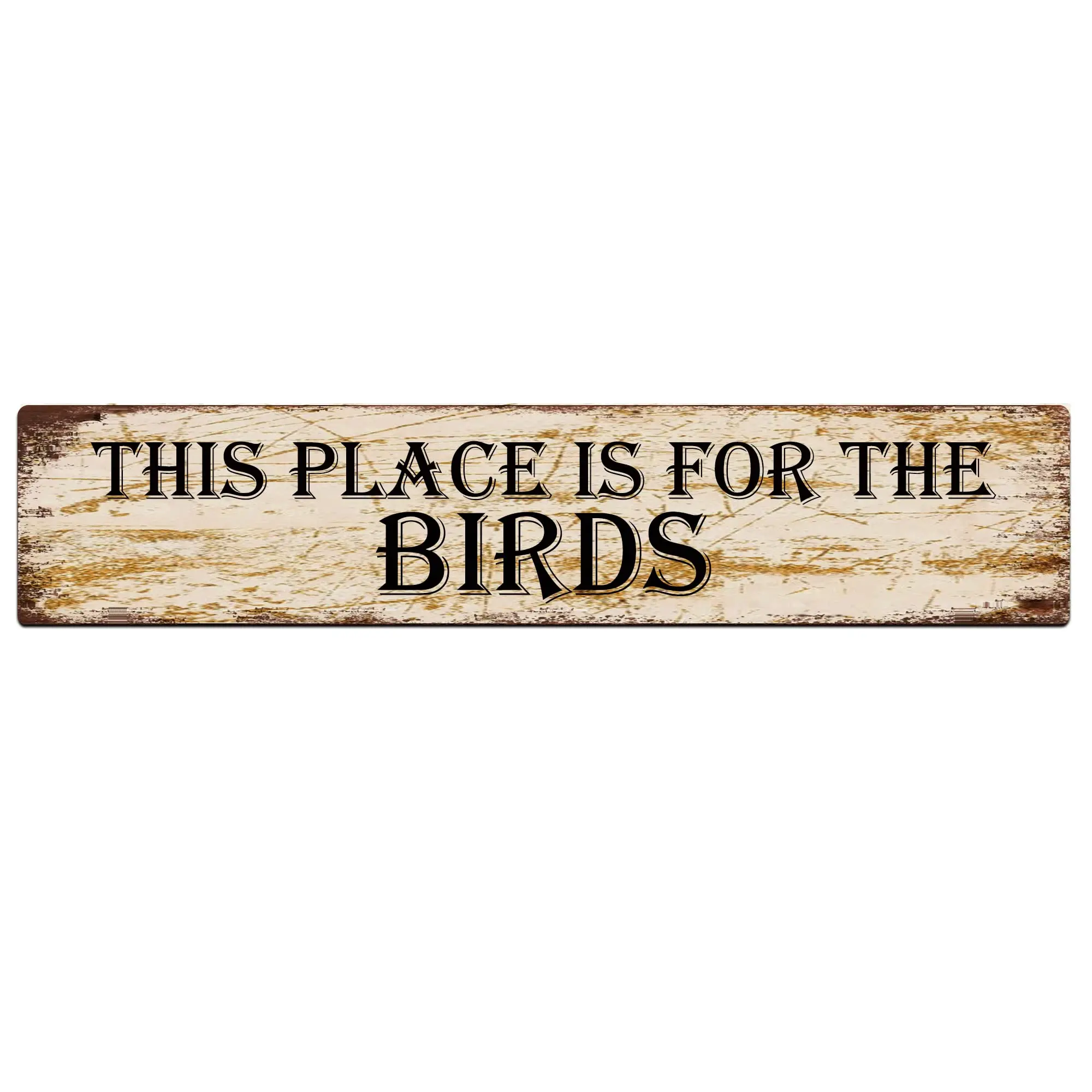 

QKIODS Vintage Metal Sign This Place For The Birds Sign Retro Rustic Tin Sign Wall Decor Gift 4×16 Inch