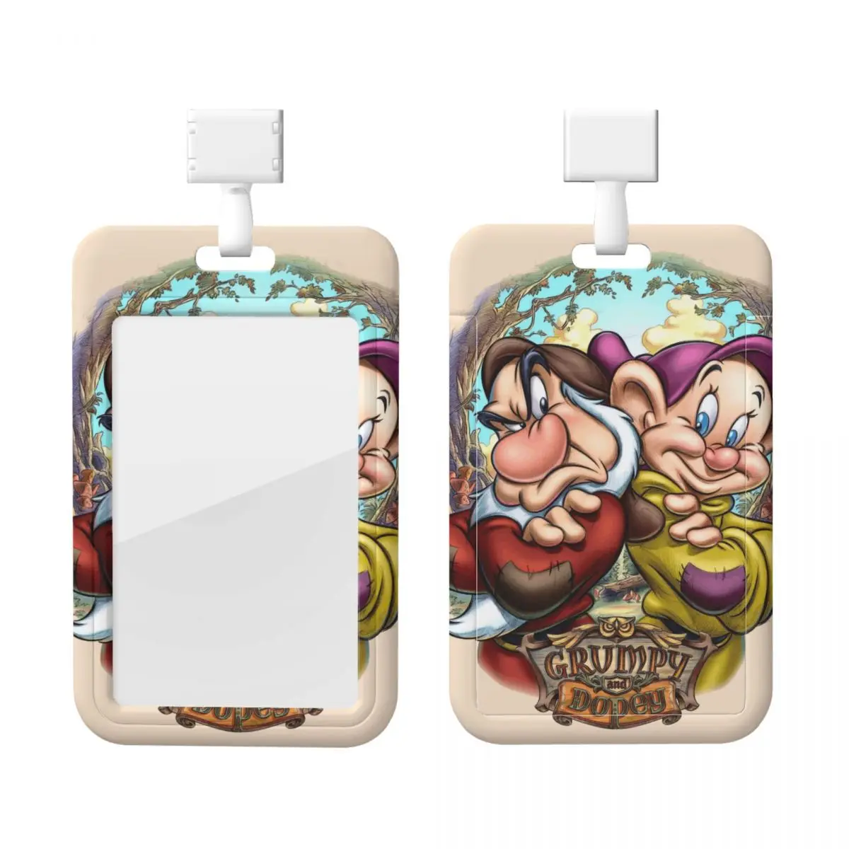 

Custom Snow White And The Seven Dwarfs Card Badge Holder Card Holder Men Women Neck Strap ID Credential Holder Engineers
