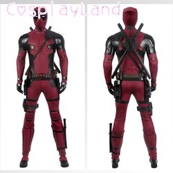 Carnival Halloween Costume Crimson Comedian Cosplay Outfit Captain Pool 2 Red Jumpsuit Outfit Comic Con Cos Roleplay Men Suit