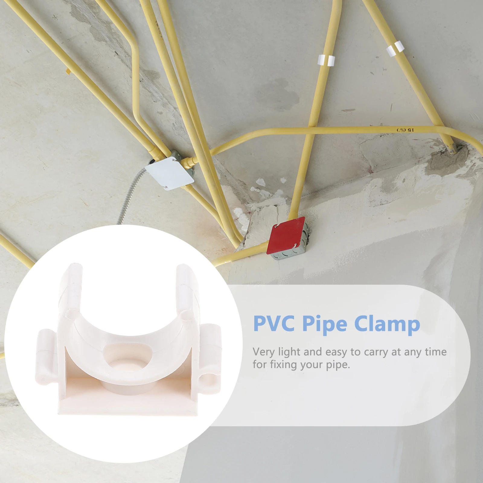 60 Pcs PVC 파이프 클램프 연료 튜브 장착 브래킷 용 견고한 내구성 호스 피팅 플라스틱 클램프 하드웨어