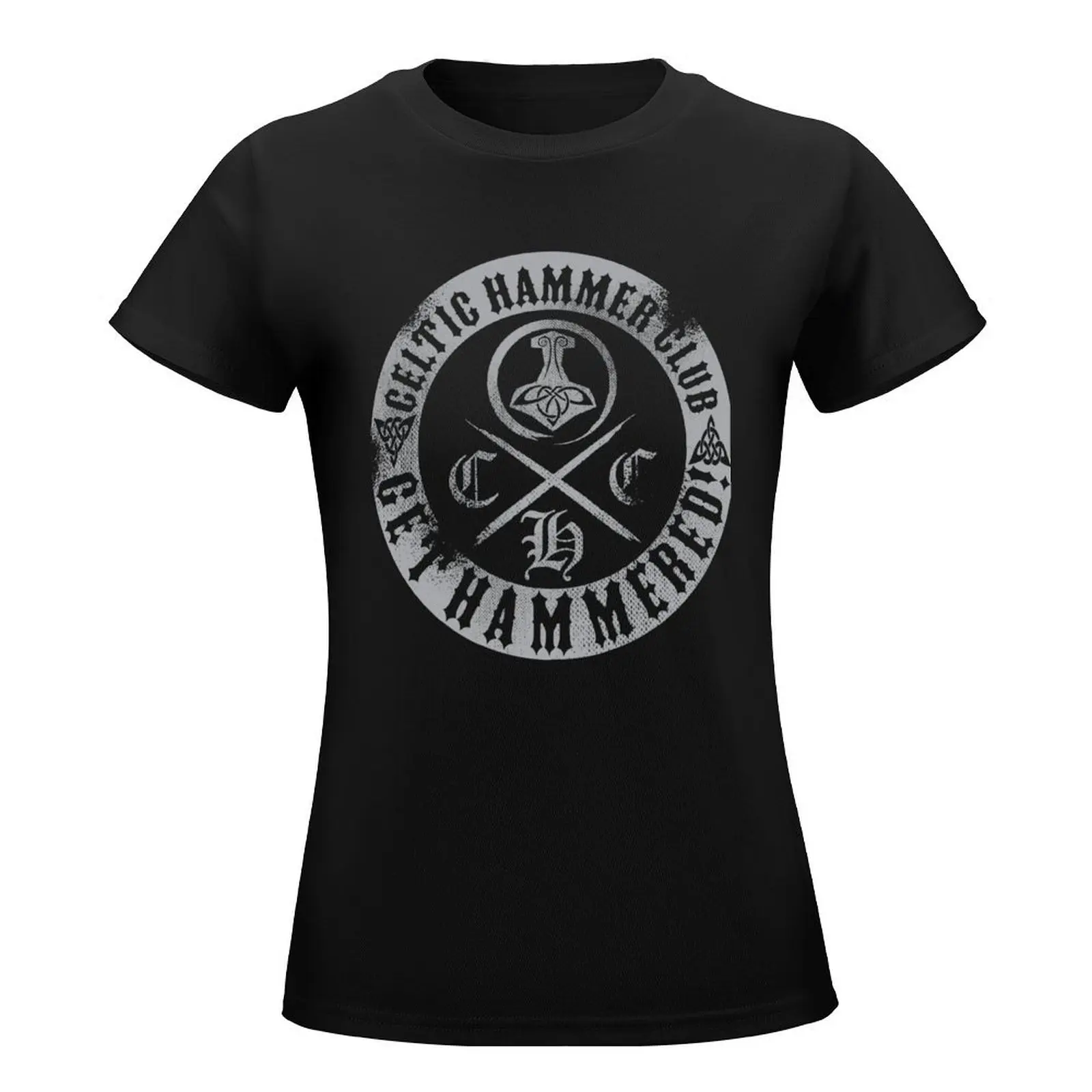 Celtic Hammer Club Grunge Badge Logo T-Shirt aesthetic clothes Blouse female t shirts for Womens