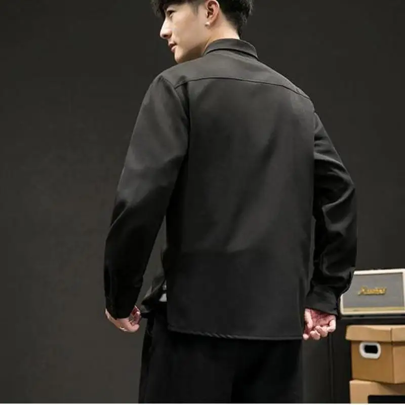 قمصان رجالية عادية من الكتان ، بلوزات فضفاضة ومريحة ، طويلة الأكمام ، قمصان هاواي الشاطئ للرجال ، عالية الجودة ، جديد #5