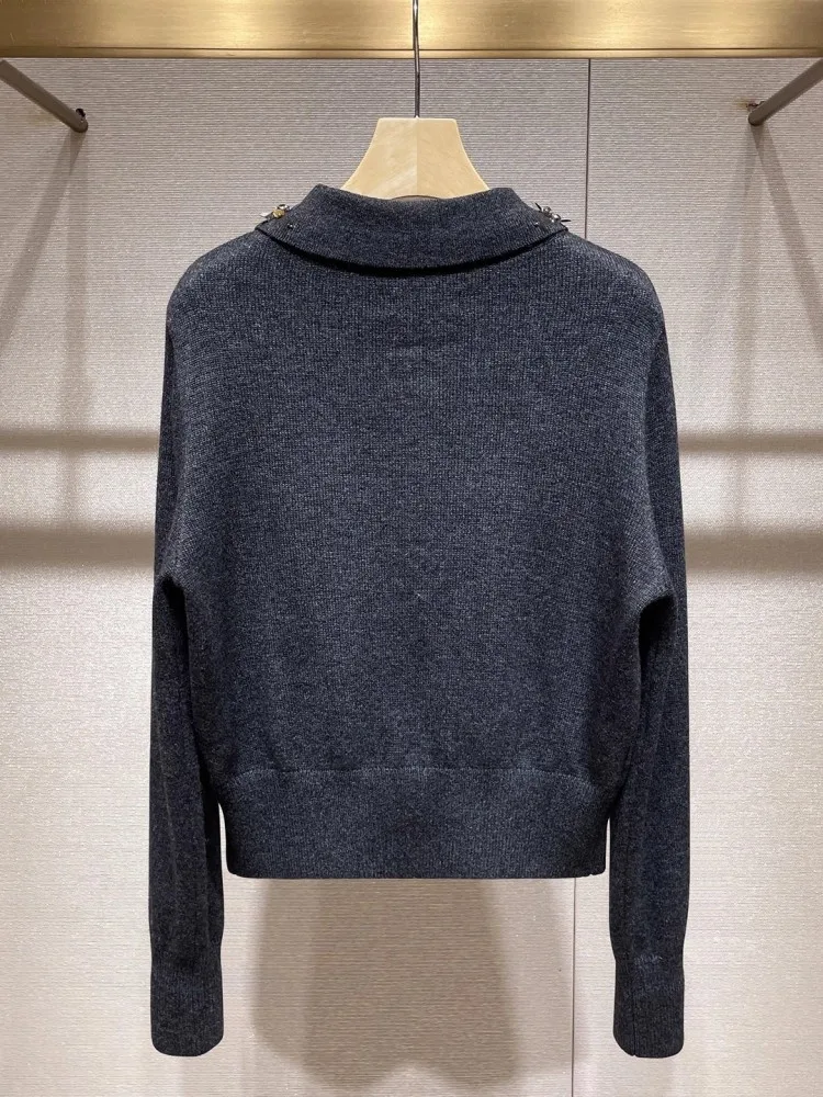 Women Casual Autumn Knitted Cardigan O Neck Long Sleeve Solid Color Single Breasted Sweater Tops Office Ladies Fashion Knitwear