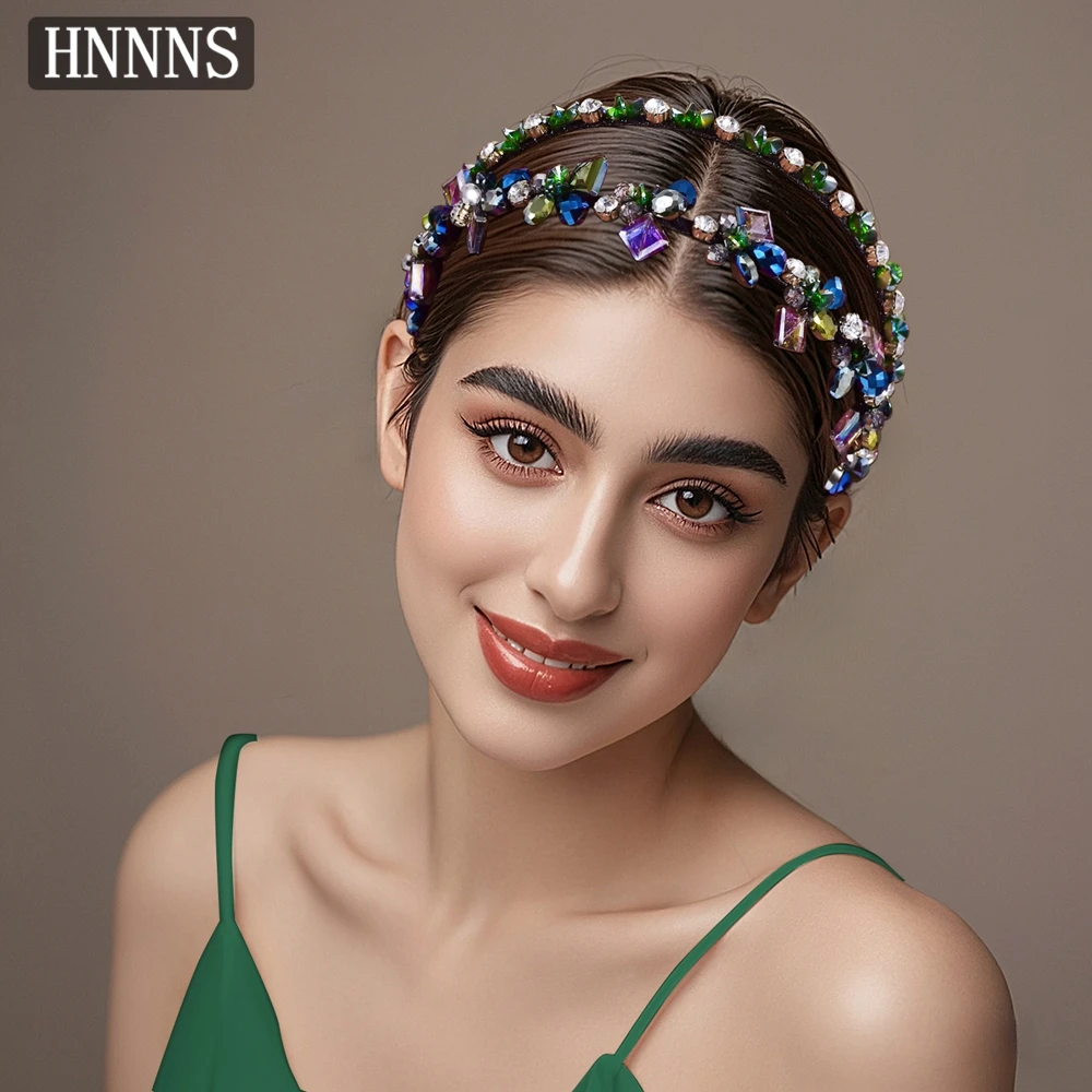 TOPQUEEN Fashionable Bridal Weddings Headband Handmade Lnlaid Water Diamond Women's Minimalist Party Banquet Headwear YXA72