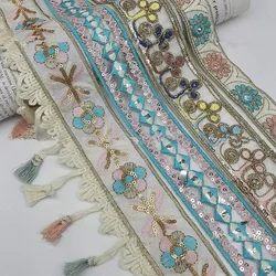 Ethnic Style Sequin Embroidery Lace, Clothing Accessories, DIY Ribbon, 1 Yards
