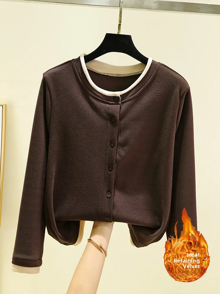 

Осень-зима Long Sve женский открытый кардиган бархатное пальто на пуговицах свободная верхняя одежда большого размера повседневная ort Jaet