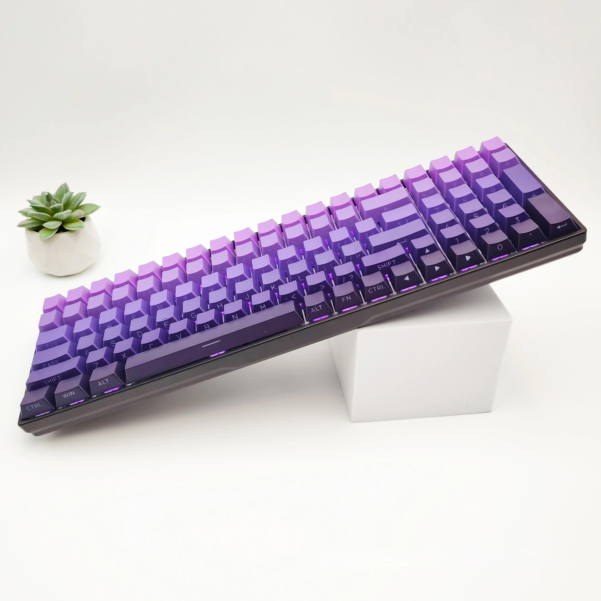 Imagem -03 - Side Print Brilho Através Keycap Grupo Double Shot Pbt Cherry Perfil Keycaps para Teclado Mecânico Interruptor mx Roxo 133 Chaves