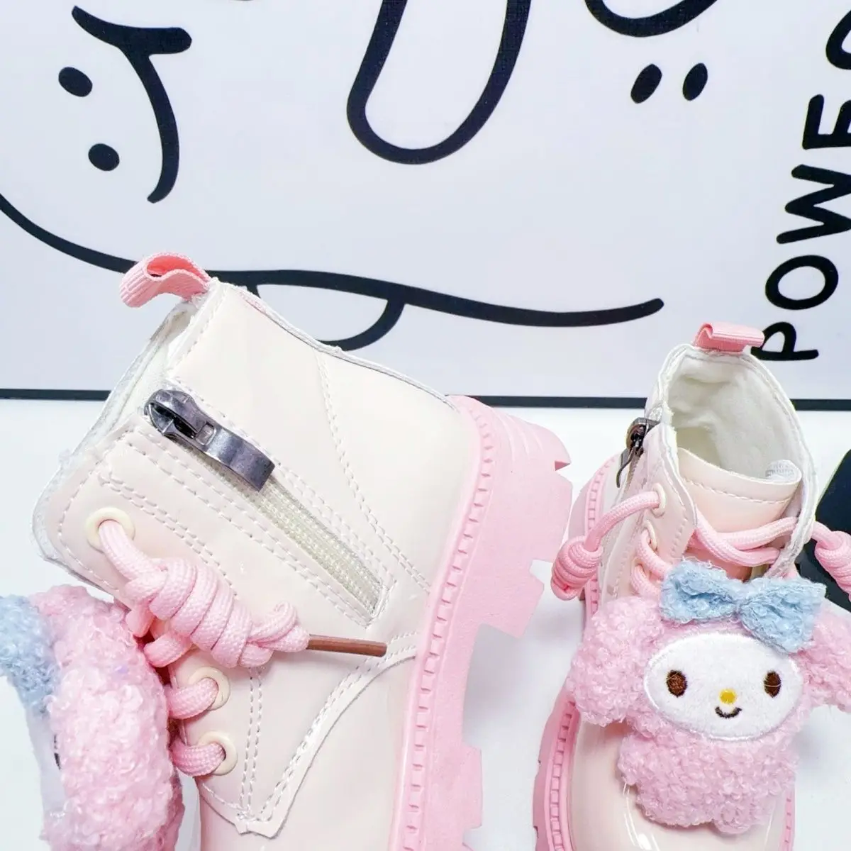 Girl Martin Boots Sanrio Autumn Winter Cartoon Child Boots My Melody New Sweet Kawaii Thicken Keep Warm Water Proof Cotton Boots