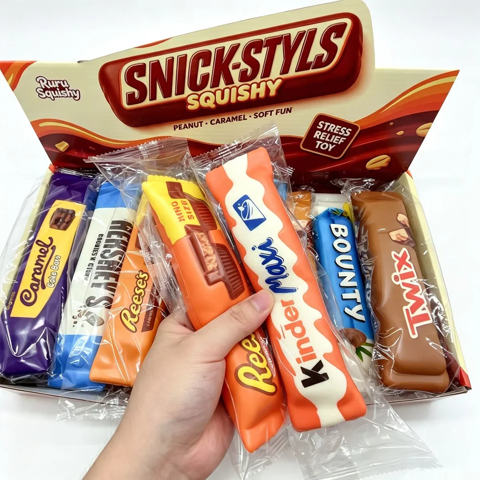 Multiple Chocolate Bar Random Blind Box Squishy Healing Stress Relief Fidget Toy Addictive Squeeze Toy Christmas & Birthday Gift