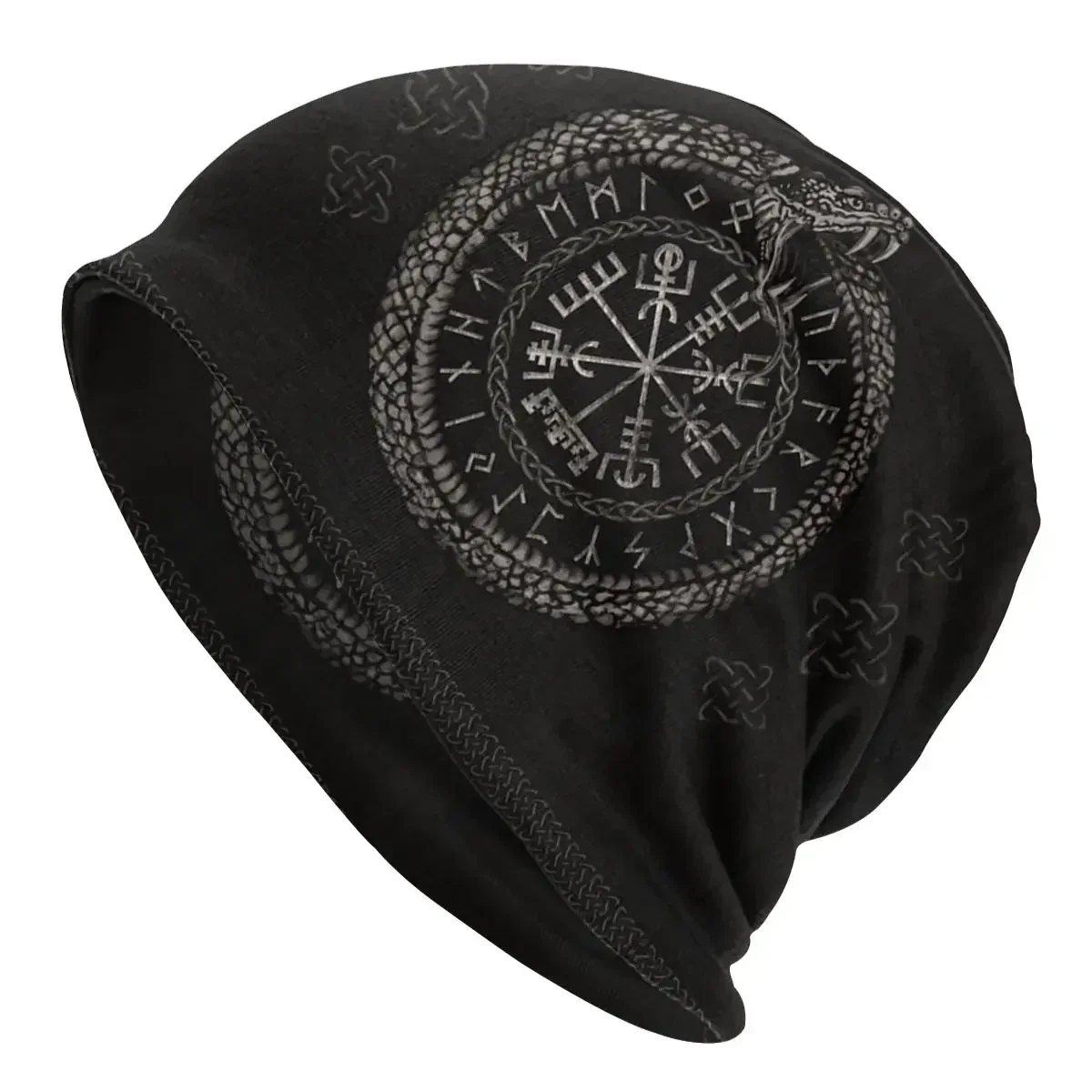 

Vikings Beanie Unisex Bonnet Winter Warm Knitted Hat Men Women Tree Of Life With Triquetra Skullies Beanies Caps