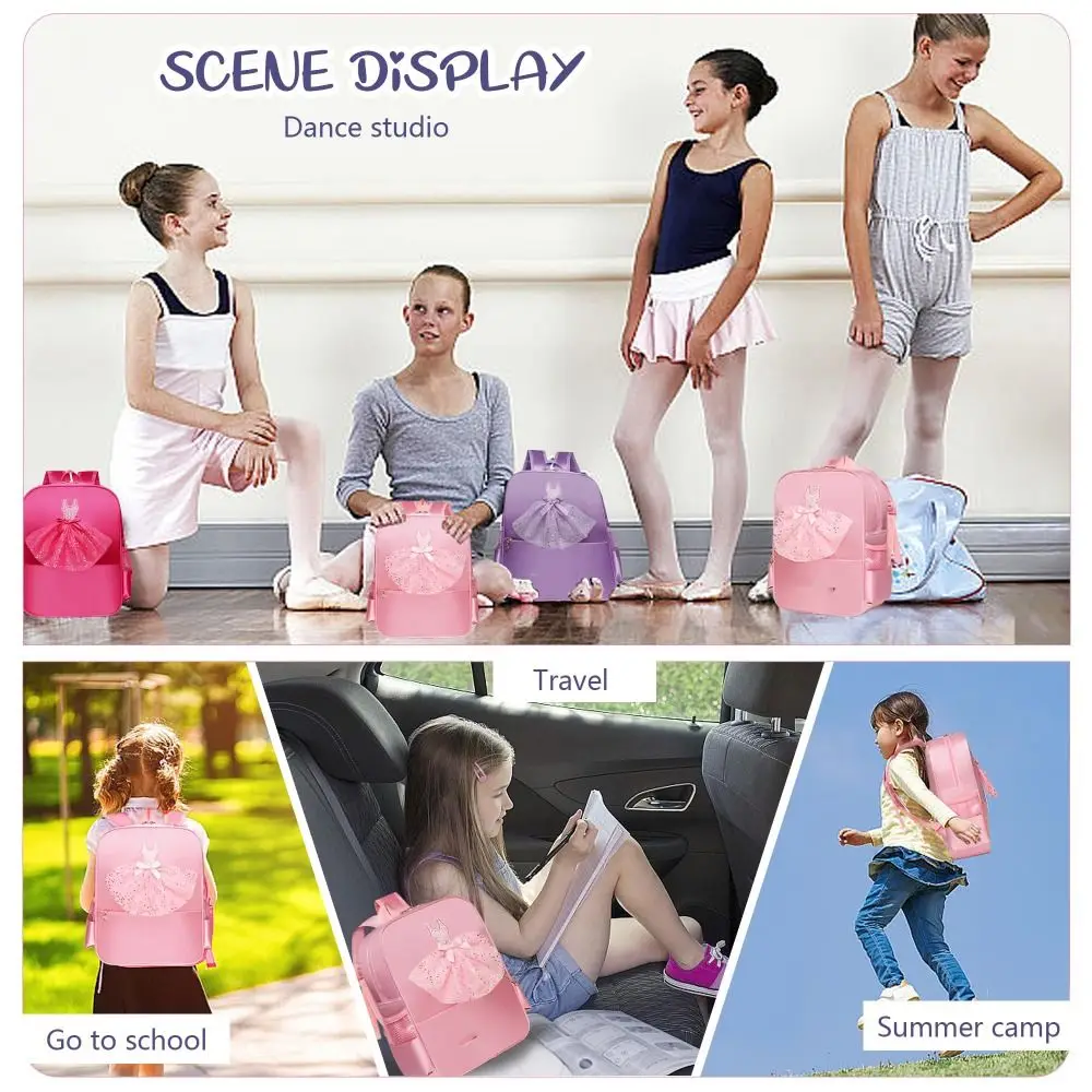 حقيبة ظهر جديدة لرقص الباليه من النايلون بسعة كبيرة مقاومة للماء حقيبة ظهر للطلاب خفيفة الوزن لليوجا والرقص حقائب الجمباز