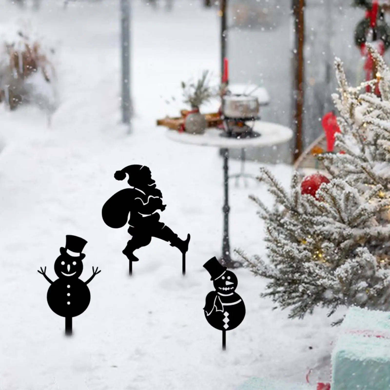 

3Pcs Garden Christmas Stakes Outdoor Decorations for Courtyard Lawn Outside