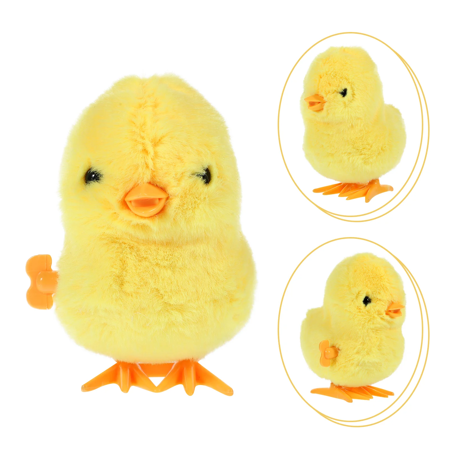 Jumping Yellow Chicken Toys Plush Animal Kids Wind up Outdoor Playset Adorable Clockwork