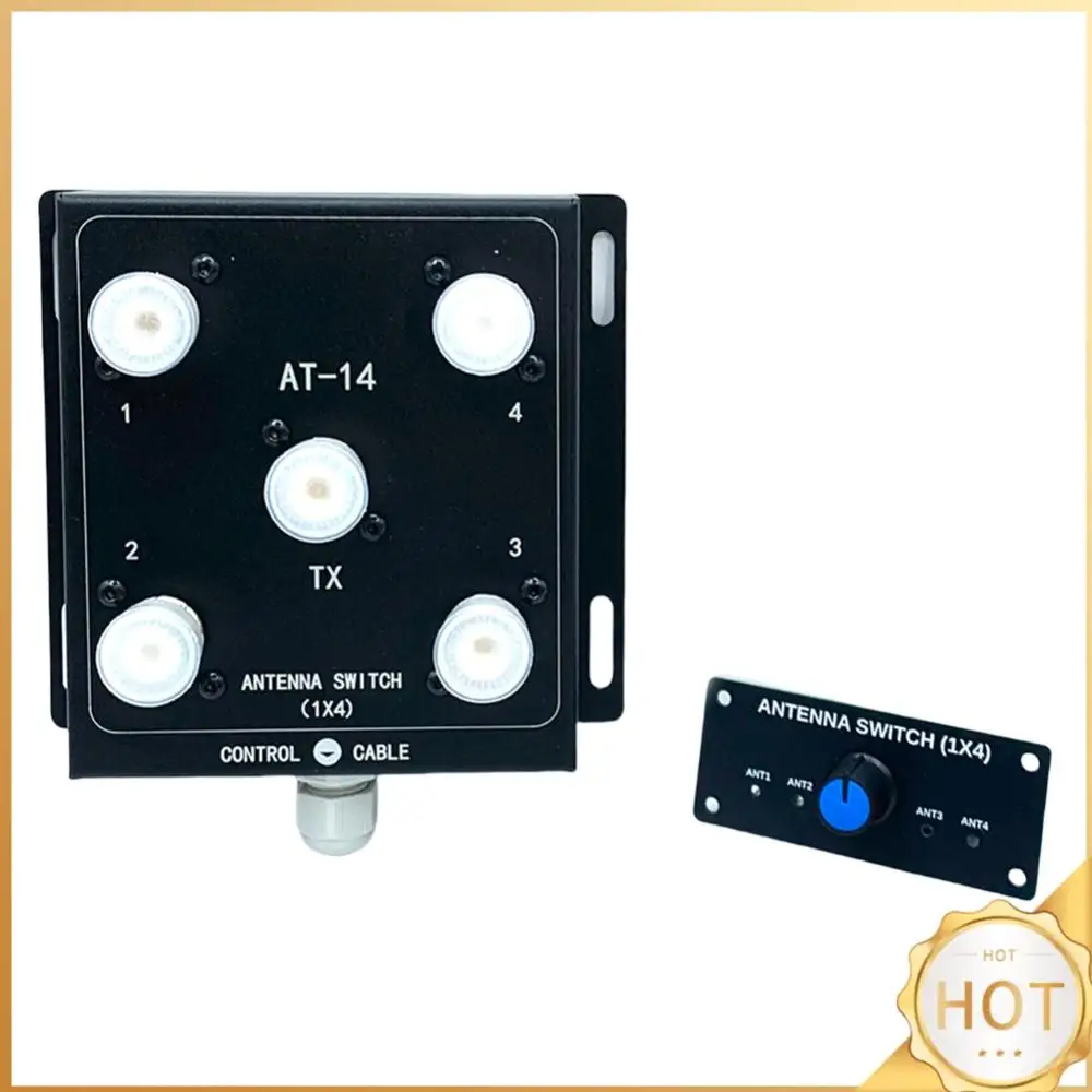 

4-Way Coax Remote Antenna Switch Antenna Switch 1.8-60MHz Antenna Signal Switch RF Antenna Switch for Convenient Switching
