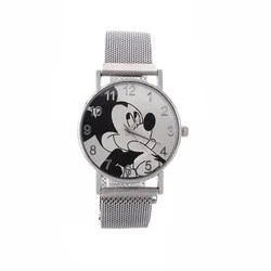 Disney-Mickey Quartz Watch for Children, Magnet Buckle, Iron Belt, Movement, Outdoor Kids