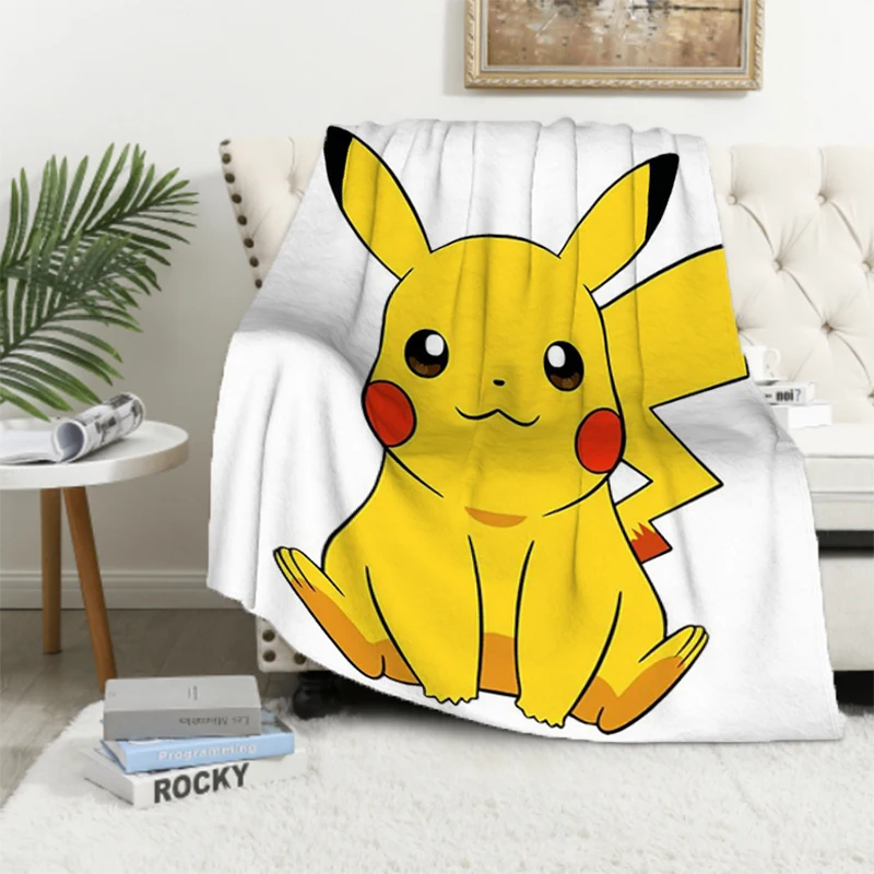 Pokemon Hot Cartoon Pikachu Figures Anime Flannel Blanket Home Sofa Lunch Break Blankets Children Student Blankets Nap Cover Kid