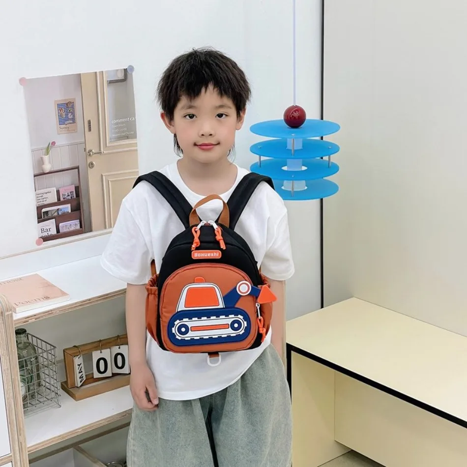 

Toddler Boy Shoulders Bag Baby School Children's Backpack Cute Tide Excavator Kindergarten Schoolbag Car Children's Schoolbag