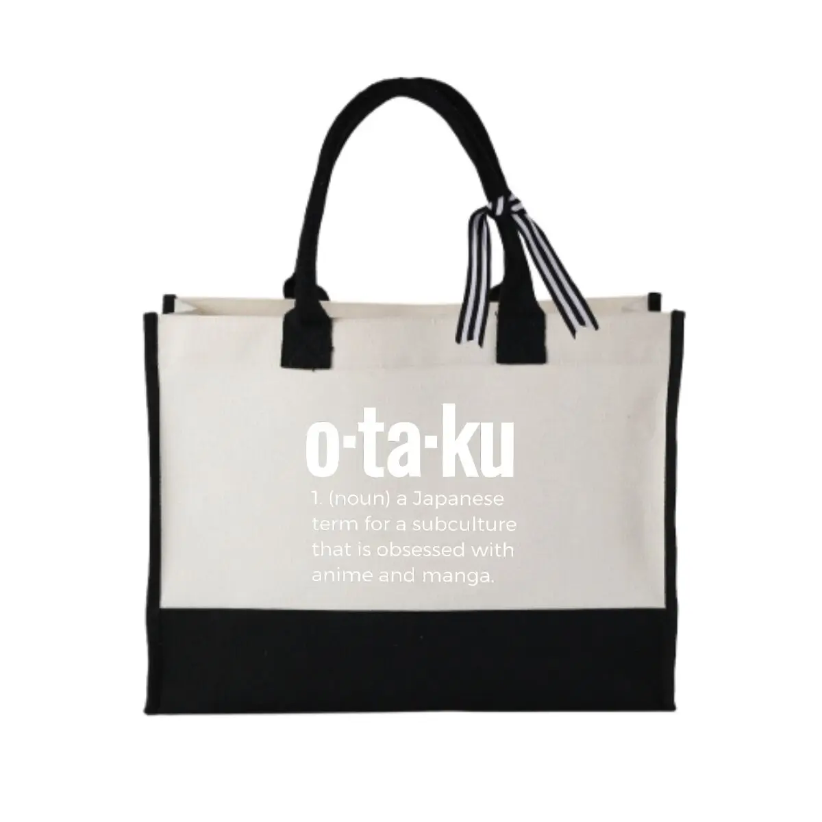 Otaku Definición Diseño De Texto Patchwork Lona Tote para Regalos De Vacaciones De Invierno