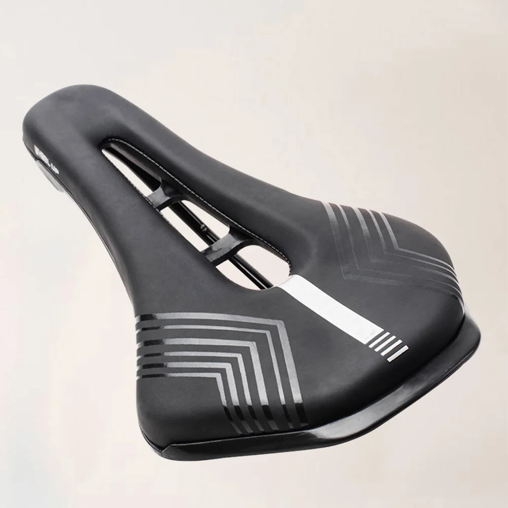 Thicken Black PU Bike Saddle Cycling Seat Comfortable Shockproof Cushion Pad for Road Mountain Racing Bikes Reflector