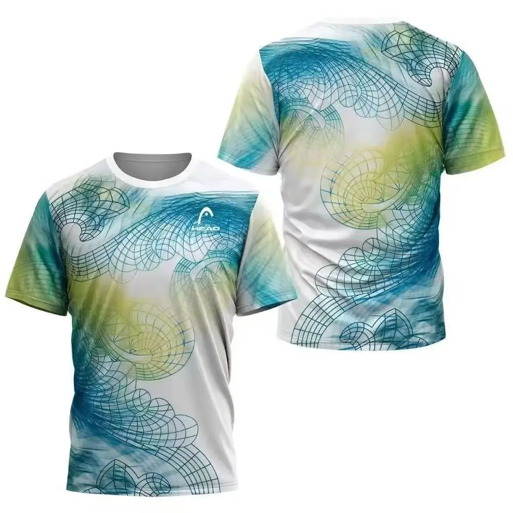 Herren T-Shirt Schnelltrocknend Badminton-Trainingsanzug Tischtennisanzug Bedrucktes Atmungsaktives Outdoor-Fitness-Bergsteiger-Sportshirt – Detail 5