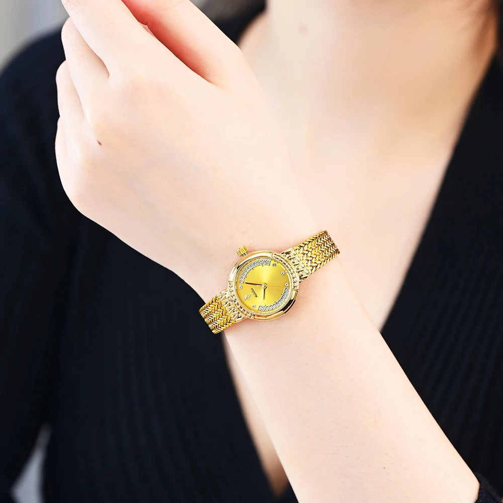 

Новые женские часы Yalalusi: роскошные кварцевые часы с бриллиантами, миланский браслет, элегантные золотые наручные часы для женщин, подарок