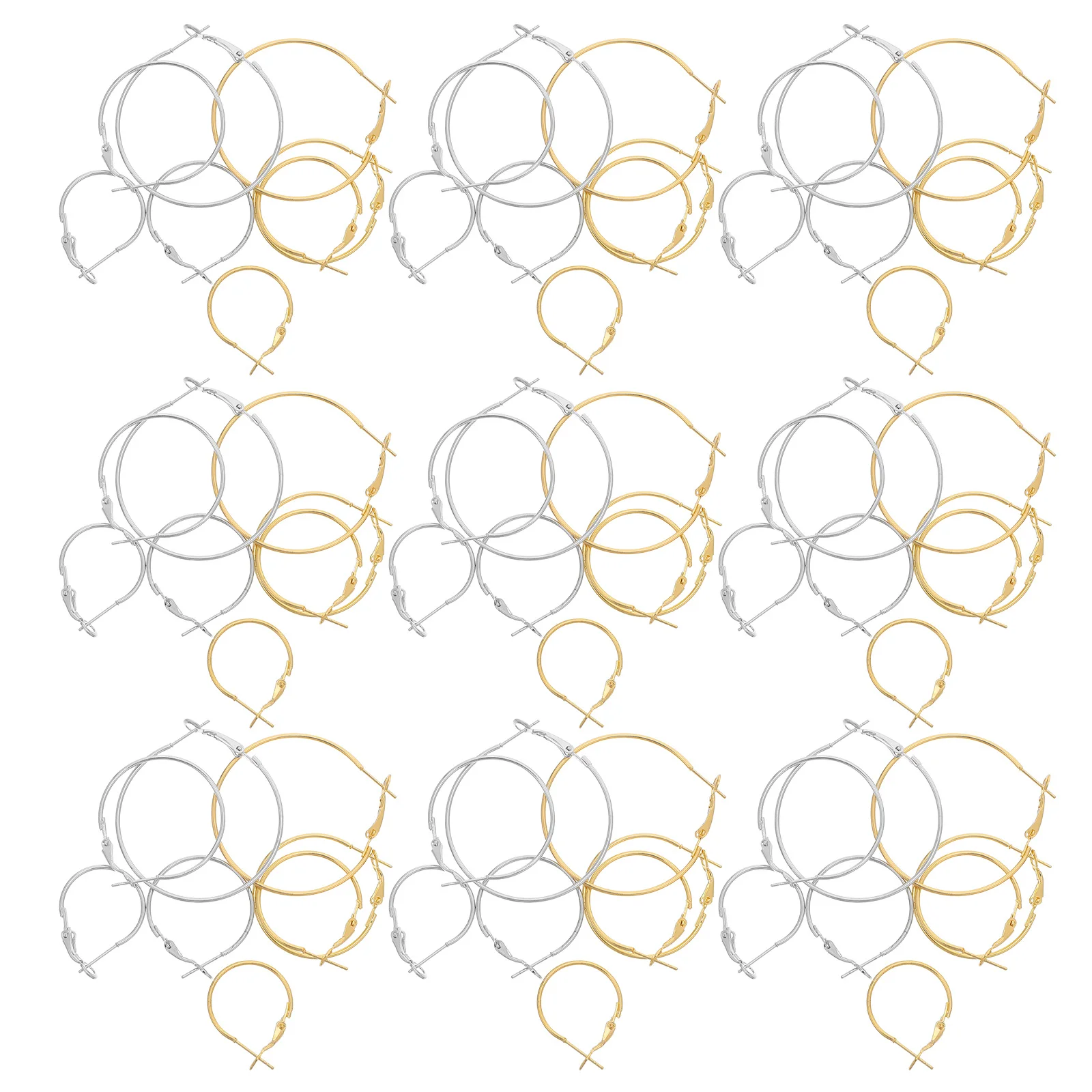 

64Pcs French Shrimp Clasp Earring Hoops C-Shaped Chunky Earrings Statement Dangle Pendants Modern Lightweight Jewelry Making