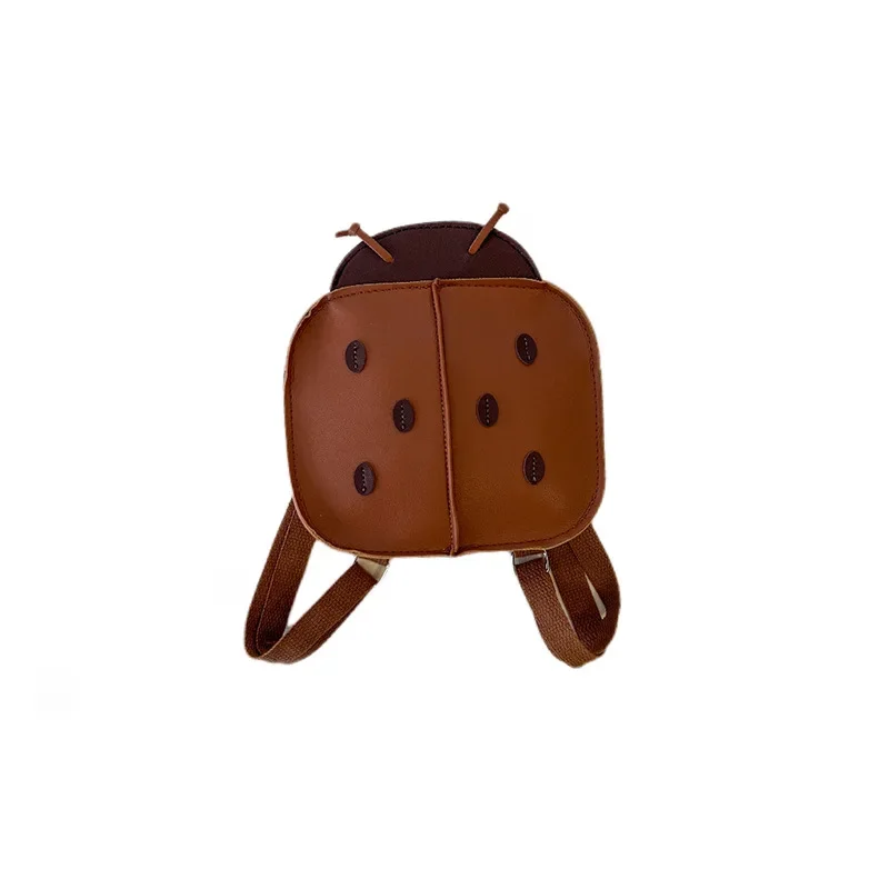 Handmade three-dimensional ladybug shaped backpack for children concave shaped baby accessory bag