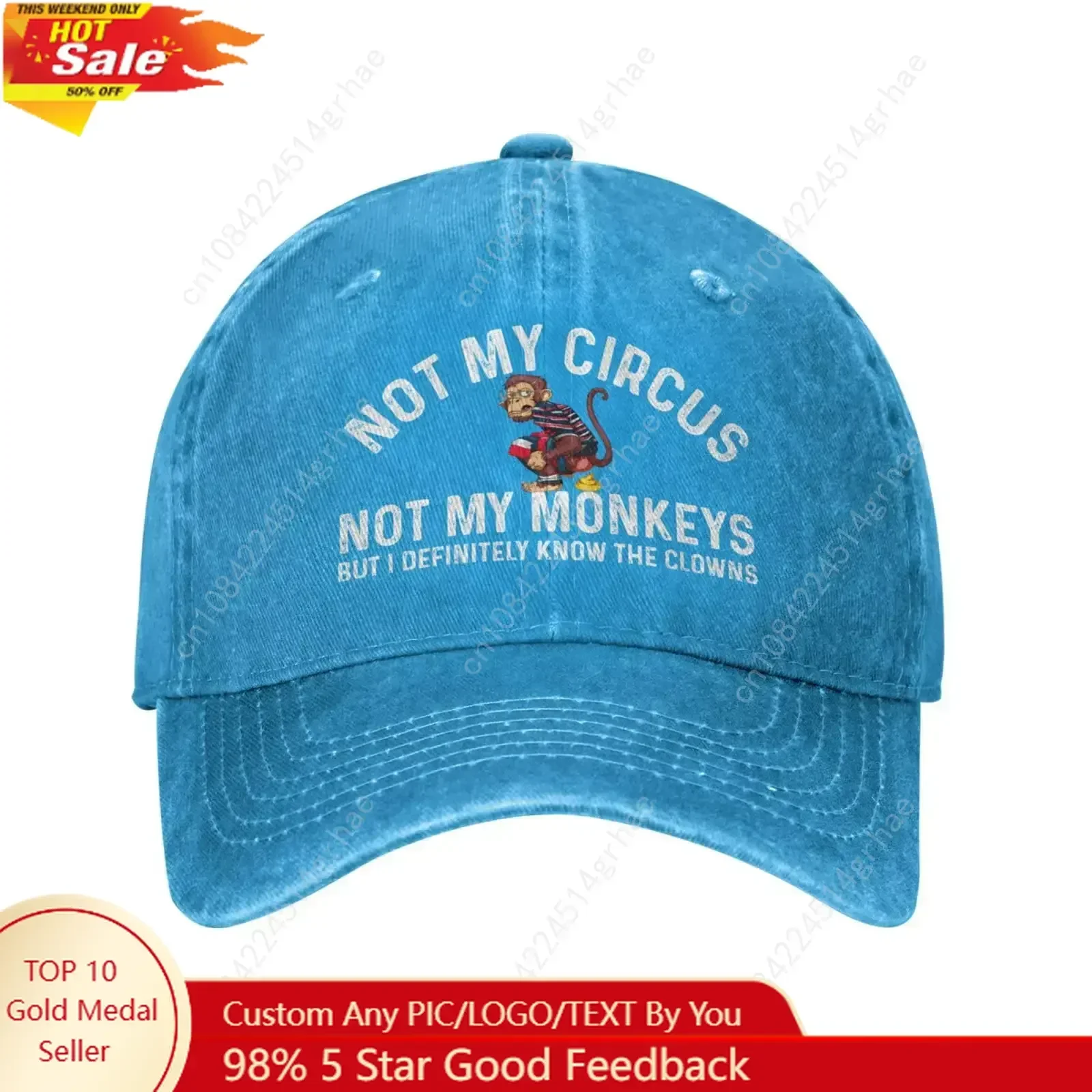 

Funny Hat Not My Circus Not My Monkeys But I Definitely Know The Clowns Cap for Women Dad Caps Vintage Hats