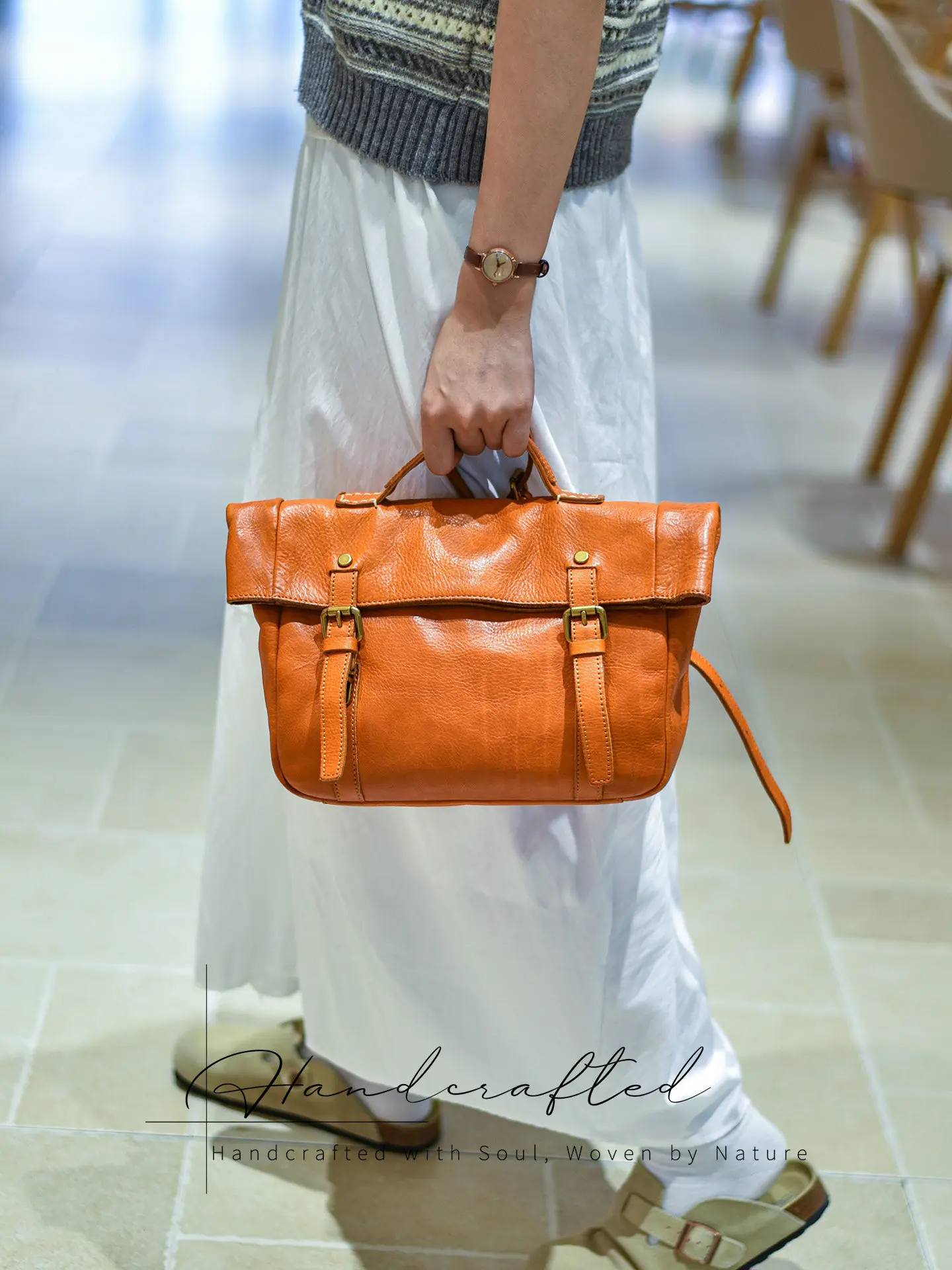 Fashion casual designer vegetable tanned cowhide women handbag daily party luxury genuine leather female shoulder crossbody bag