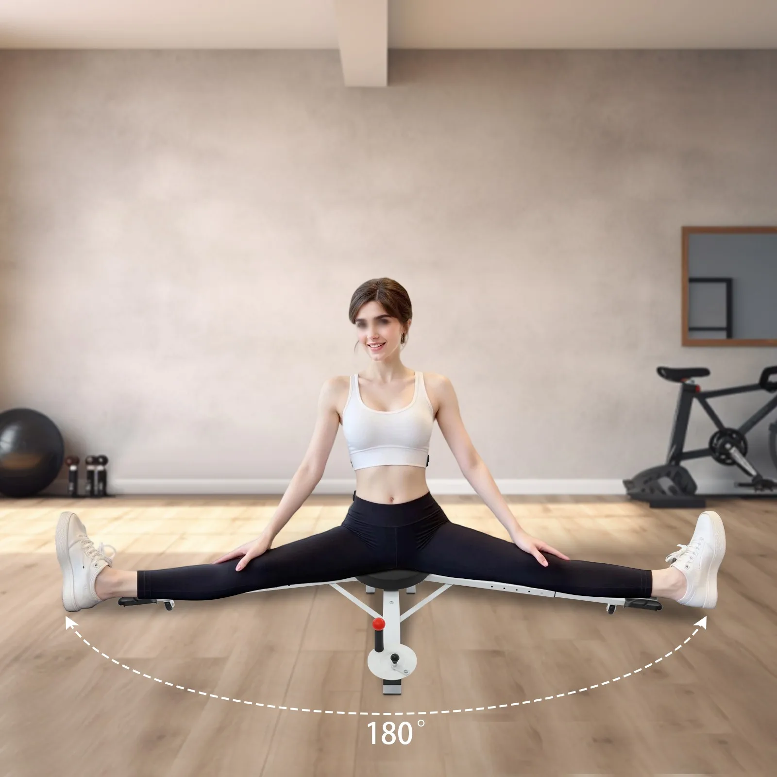5段階調節可能な折りたたみ式レッグストレッチャー、自宅用の腹筋＆コアマシンに変換可能