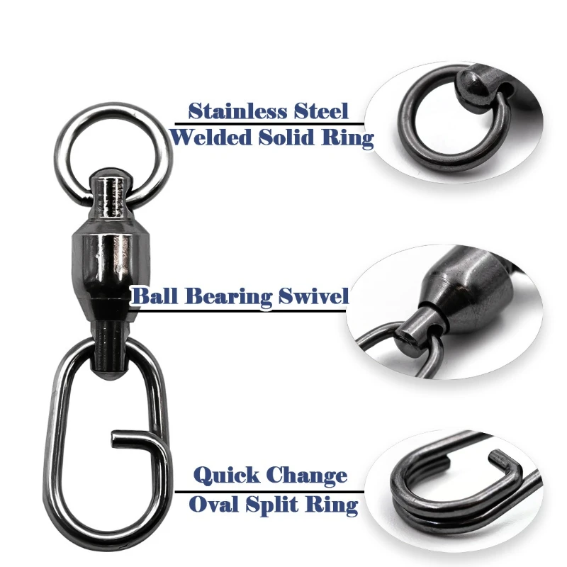 

25 шт. подшипниковый поворотный овальный соединитель Luya, высокоскоростное кольцо-коннектор в форме восьмерки, для морской рыбалки, с высокой прочностью и быстрой фиксацией