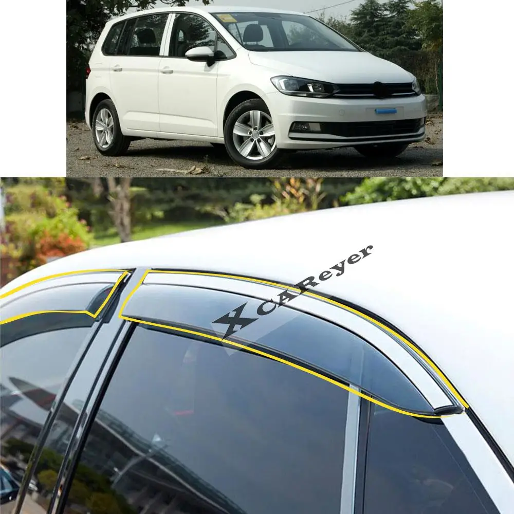 For VW Volkswagen Touran L 2016 2017 2018 2019 2020 2021 Car Styling Sticker Plastic Window Glass Wind Visor Rain/Sun Guard Vent