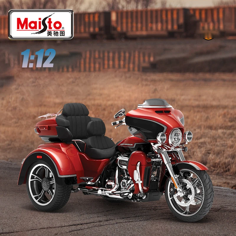 

1:12 Maisto Three Wheeled Harley Davidson Alloy Motorcycle Model Toy Sports Car Model Gift for Kids Car Model Wholesale