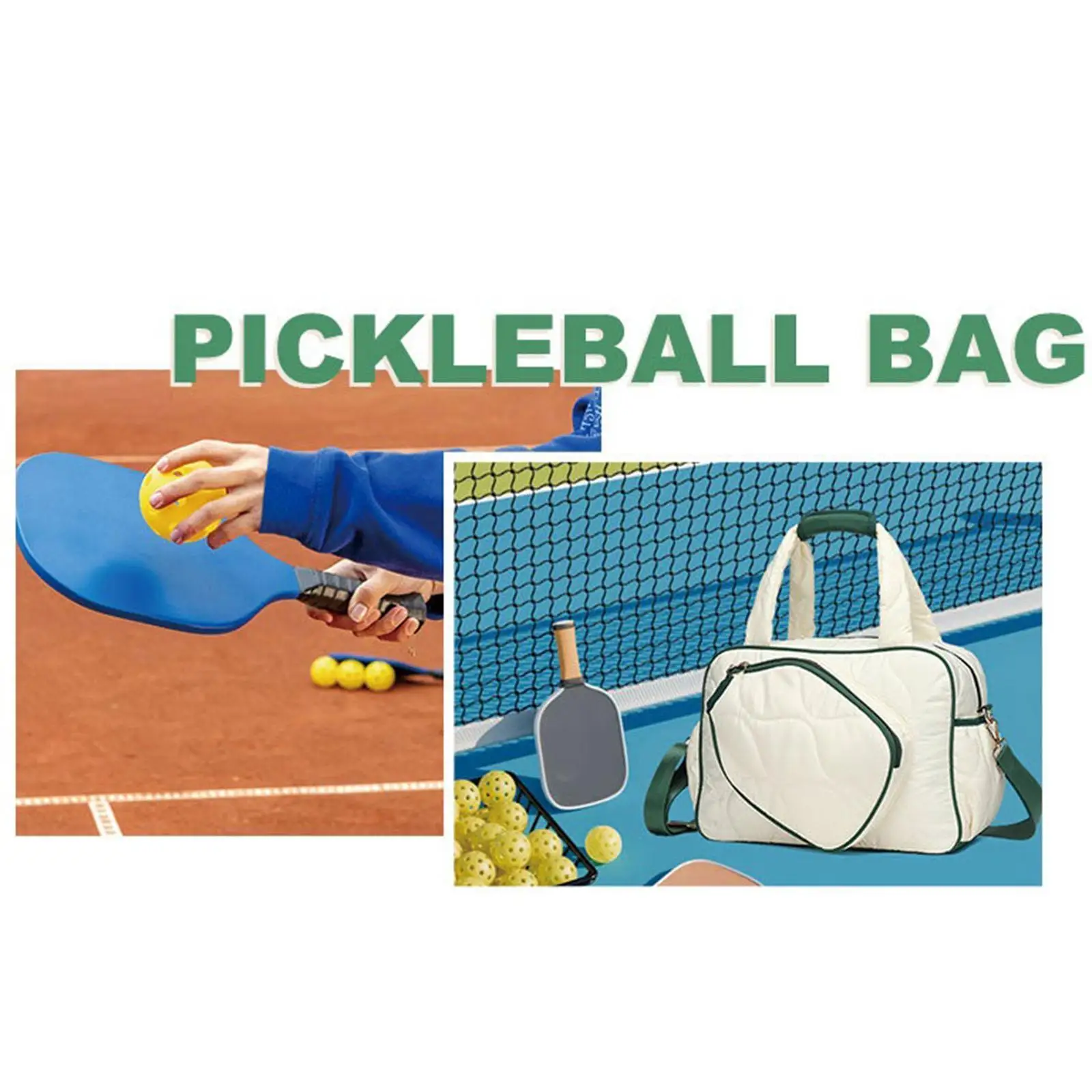 

Pickleball Bag Badminton Bag Crossbody Bag Pickle Ball Bag for Men Women Lightweight Handbag with Zipper Racket Bag Tennis Bag