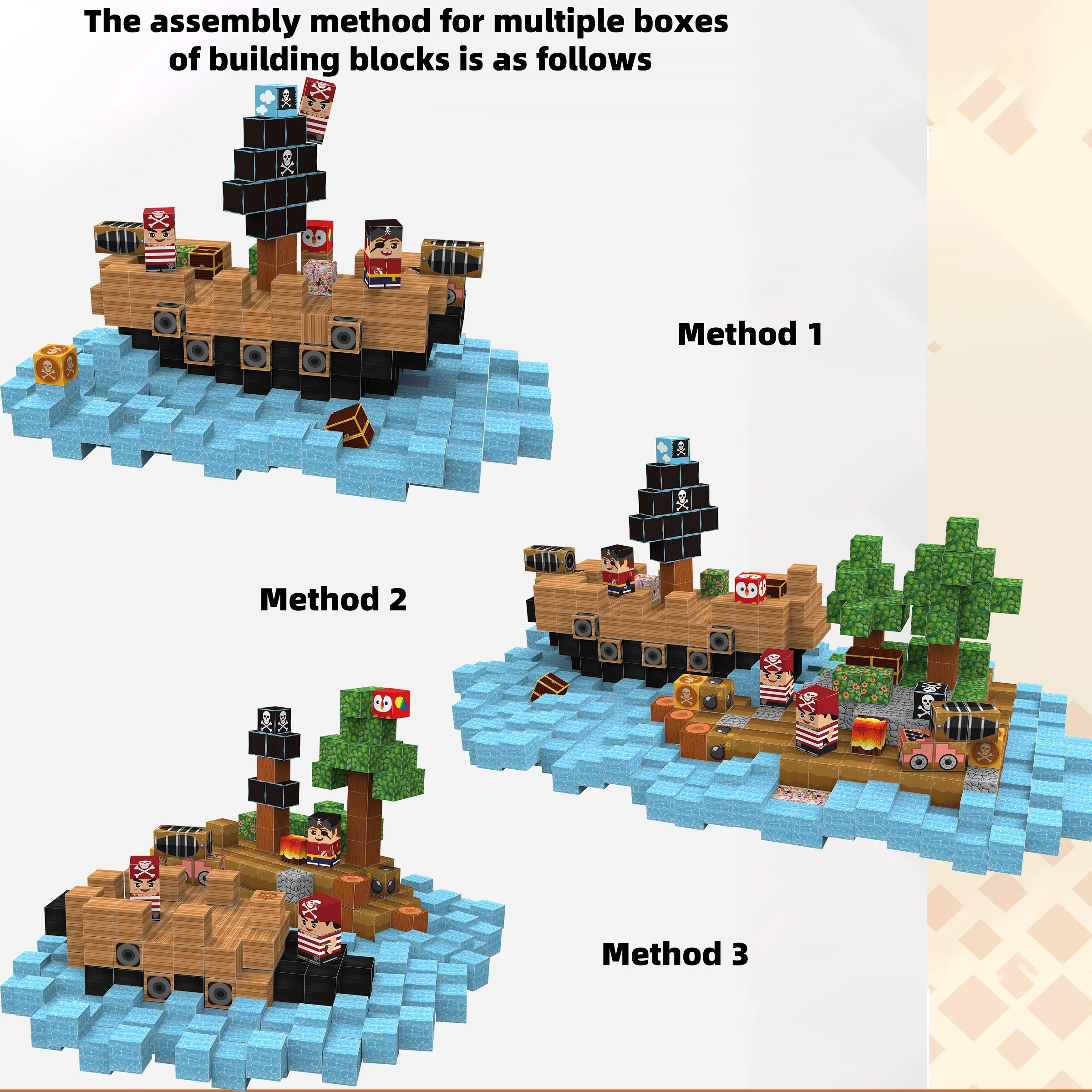 บล็อกตัวต่อแม่เหล็กบล็อกตัวต่อของเล่นครบชุดเด็ก DIY ประกอบของเล่นบล็อกตัวต่อเกมสร้างโต๊ะ 1 มิถุนายน