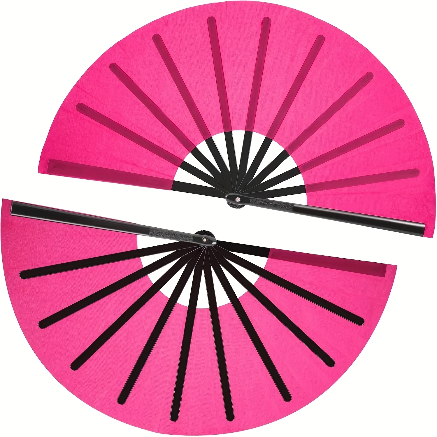Pink Dance Fan - Large Foldable Hand Fan, Suitable for Performances, Studios, Parties, and Events