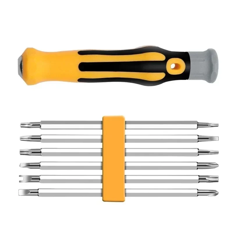 7 pçs/set chave de fenda bits à prova de violação segurança conjunto de bits magnéticos torx chave de fenda cabeça plana multi-função chave de fenda ferramenta de mão