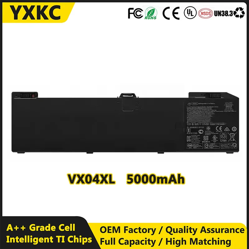 YXKC 5000mAh VX04XL Laptop Battery for Hp Zbook 15 G5 G6 Series HSTNN-IB8F HSN-Q13C L06302-1C1 L05766-855 Batteries