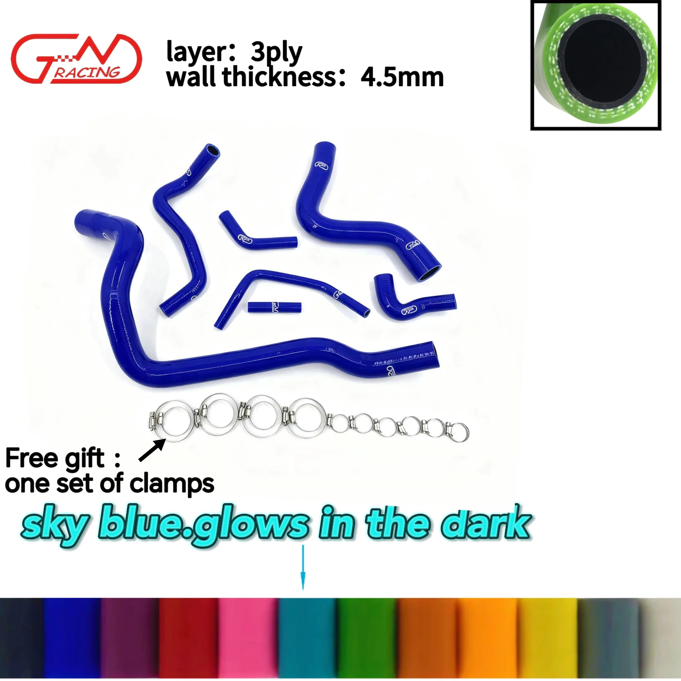 

Silicone Radiator Hose Pipe Clamps Kit for Volvo 850 T-5 1997 S70 1998-2000 V70 199 - Automotive Cooling System Parts