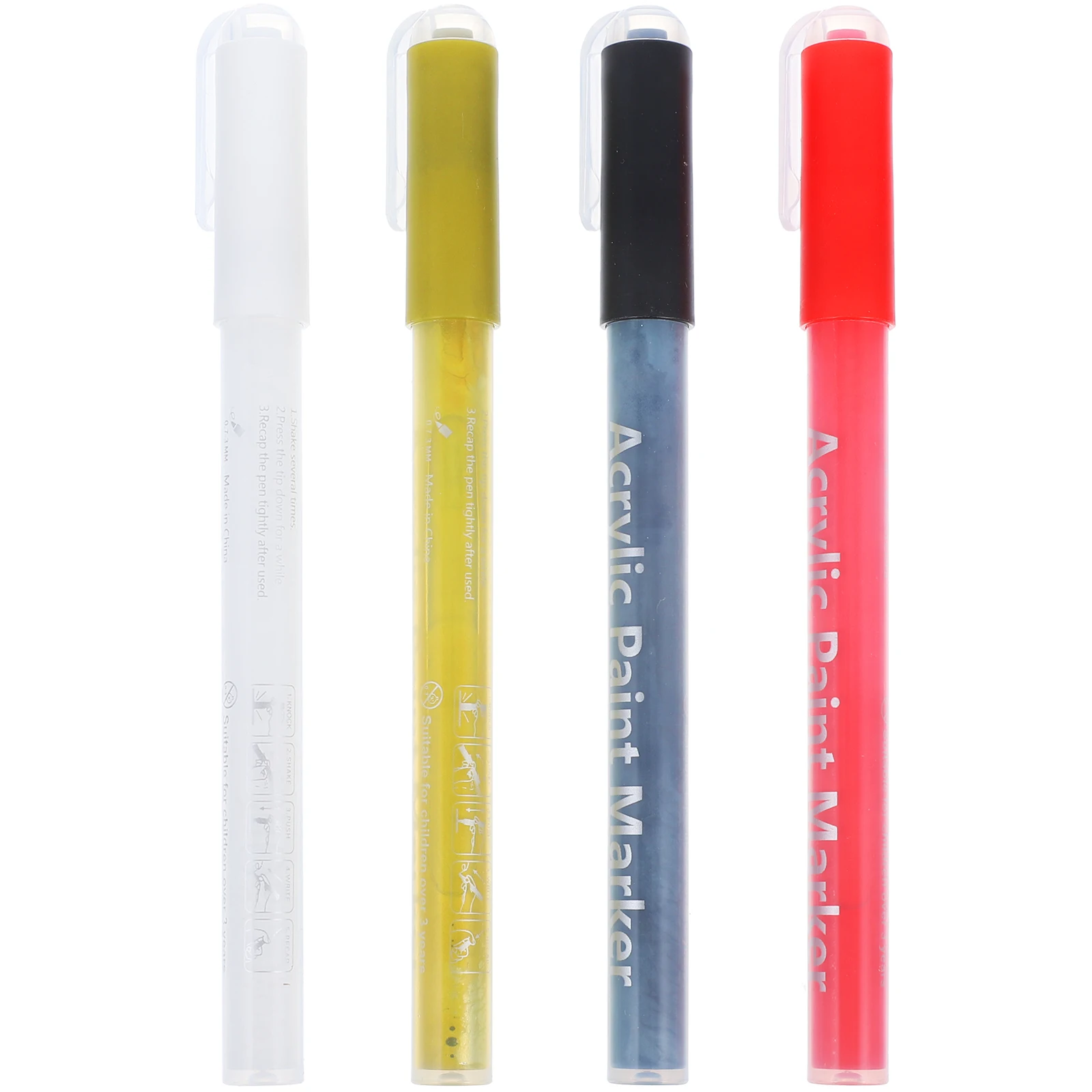 

4pcs Acrylic Paint Marker Nail Pens Durable Smooth Drawing DIY Pens Multipurpose Painting Fabric Paper