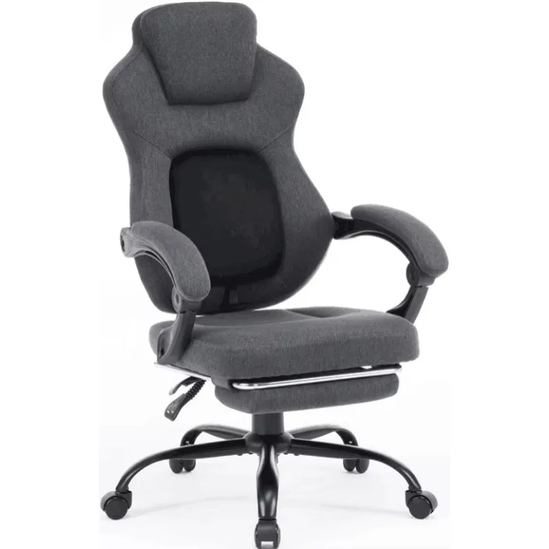 Grey Reclining Good Racing Comfortable Foam Swivel Gaming Chair - view 6