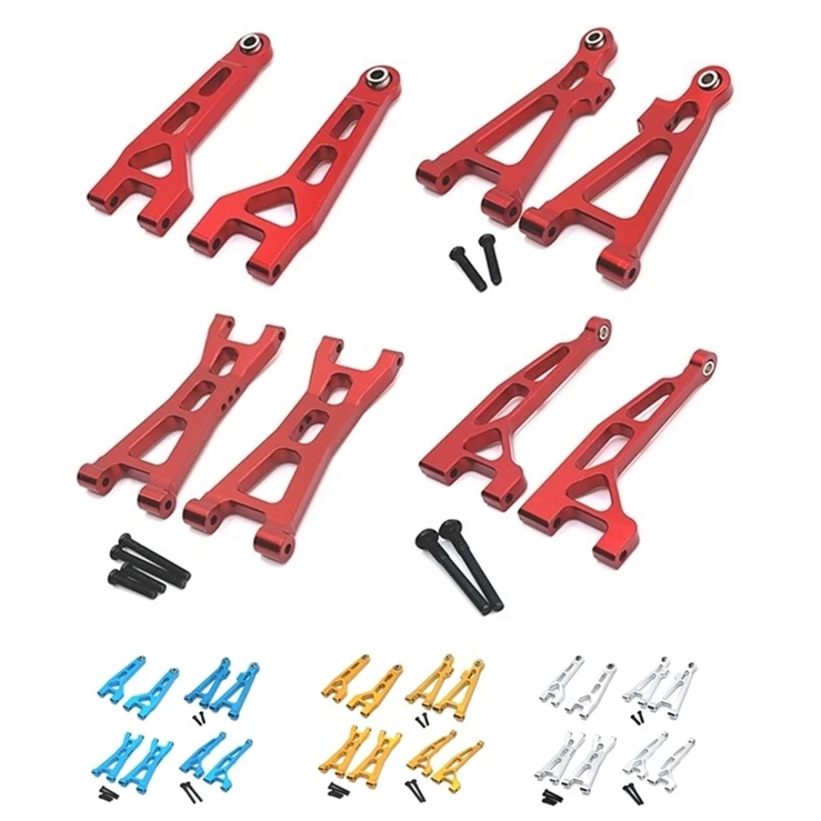 

MJX H16 16207 16208 16209 16210 8pcs Metal Front and Rear Upper Lower Suspension Arm Set 1/16 RC Car Upgrade Parts Kit