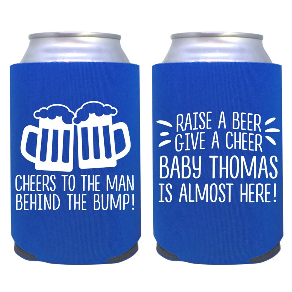 personalized can cooler / baby shower favor / dad can cooler / custom can cooler / custom favors / man behind the bump / dadchel