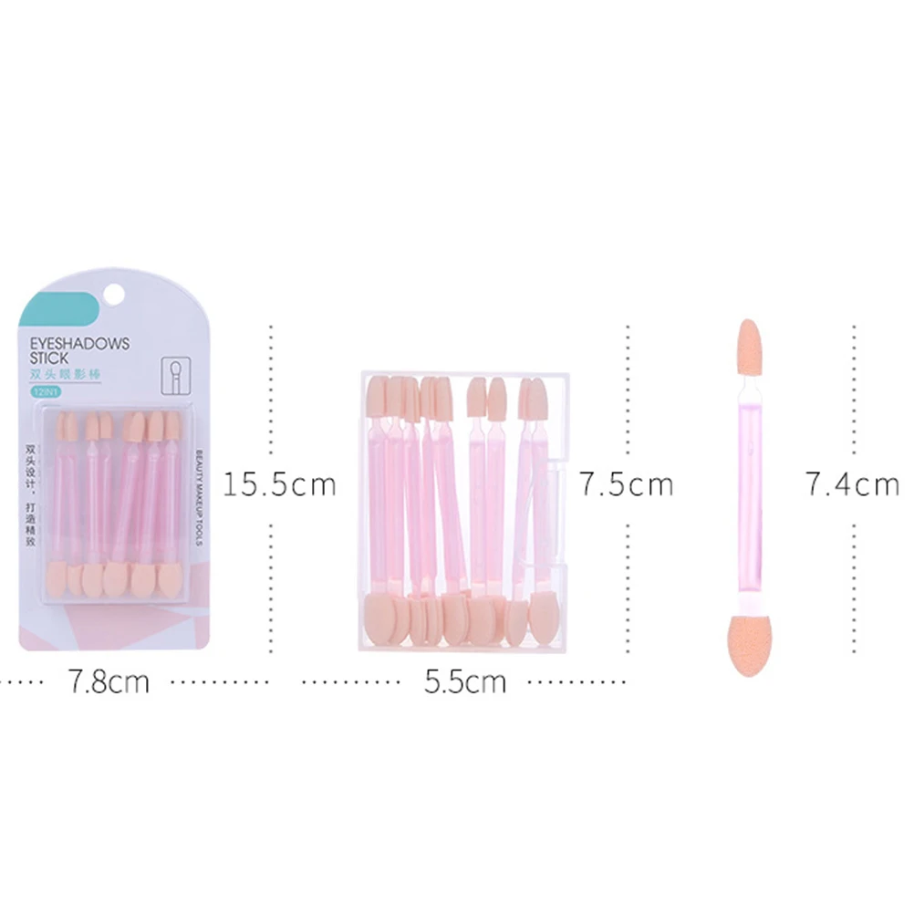 Ensemble de bâtons de fard à paupières jetables, 24 pièces, applicateurs d'éponge à double extrémité pour le mélange de maquillage, ombrage des paupières, brosse pour femmes et filles