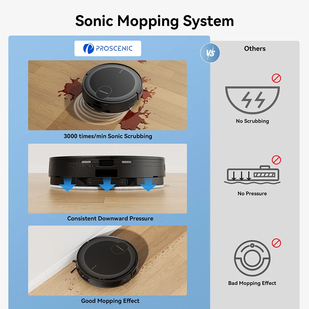 Proscenic X1S Robot Vacuum Cleaner, 60 Days Hands-Free Self-Empty Base, PathPro™ Laser-Assisted Navigation, 3000Pa Suction powe